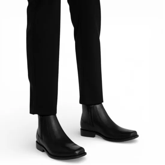 Botin Hombre Anilina Claveland Negro Guante - Imagen 3