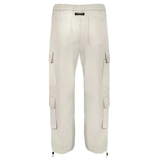 Pantalón Cargo Hombre Beige Bolsillos Laterales Whatup - Imagen 8