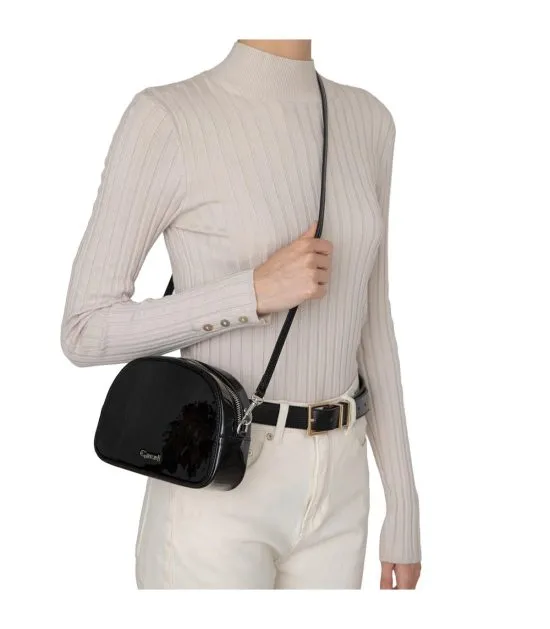 Cartera Bandolera Pequeña Verniz Negro Gacel - Imagen 7