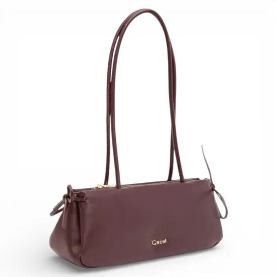 Cartera Gacel Dos Asas Mediana Burdeo Car3460 - Imagen 2