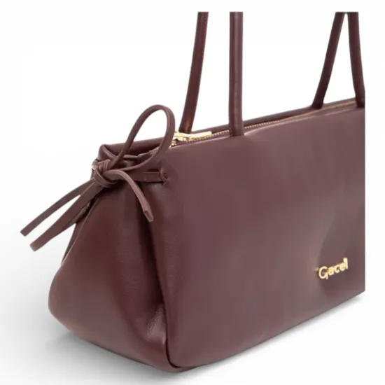 Cartera Gacel Dos Asas Mediana Burdeo Car3460 - Imagen 3