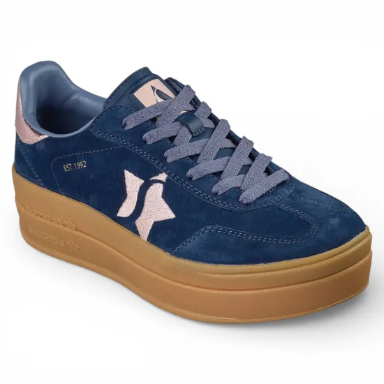Zapatilla Mujer Academy Hi Elevated Essence Blue Skechers - Imagen 2