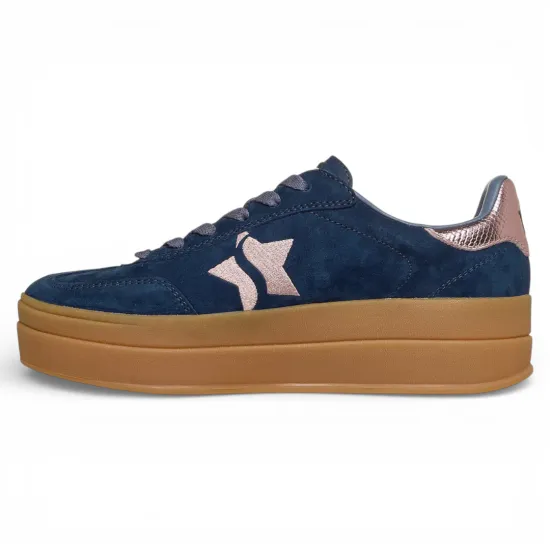 Zapatilla Mujer Academy Hi Elevated Essence Blue Skechers - Imagen 4