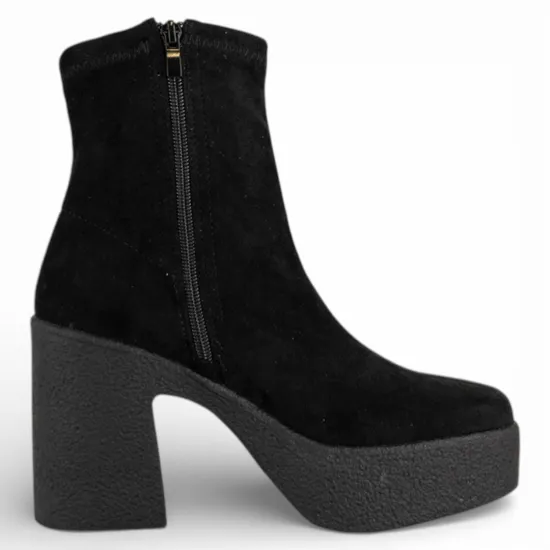 Botin Mujer Taco Alto Plataforma Negra Alquimia - Imagen 3