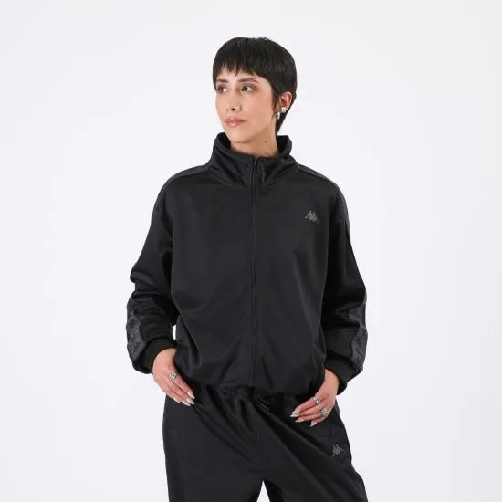 Poleron Full Zipper Black Banda Black Kappa - Imagen 2