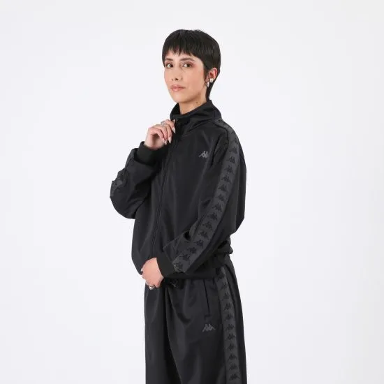 Poleron Full Zipper Black Banda Black Kappa - Imagen 7