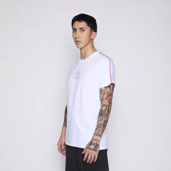 Polera Kappa Hombre Banda White Logo Front Grey - Imagen 3