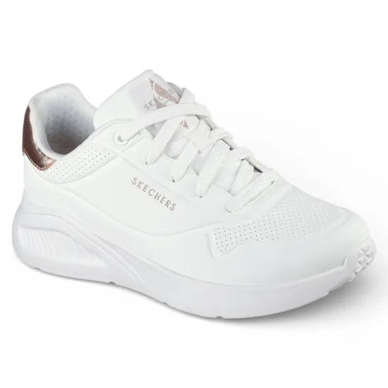 Zapatilla Mujer Uno Lite Shimmer Along Blanca Skechers - Imagen 5