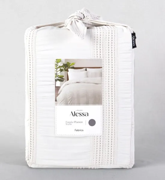 Funda Plumón Waffle Gala King Beige Fabrics - Imagen 4