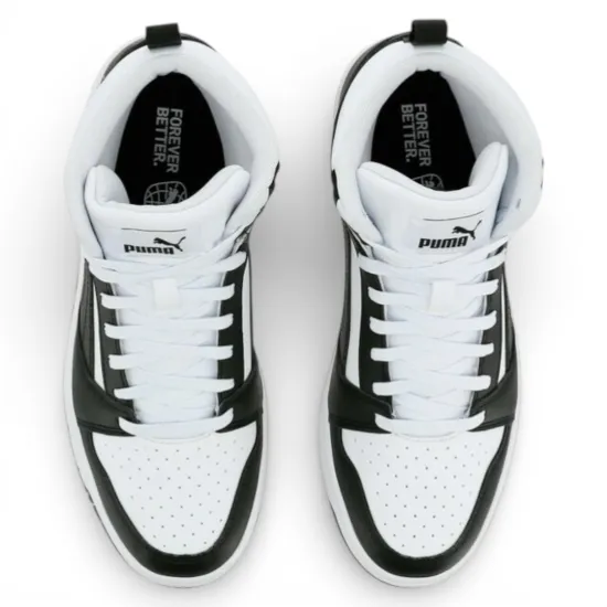 Zapatilla Juvenil Rebound V6 Mid White PumaJuven - Imagen 6