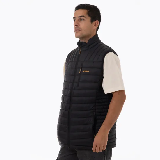 Parka Hombre Full Zipper Sin Mangas Negro Merrell - Imagen 2