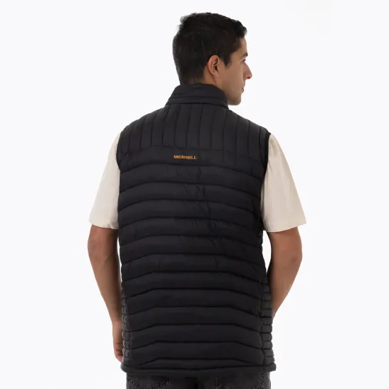 Parka Hombre Full Zipper Sin Mangas Negro Merrell - Imagen 4