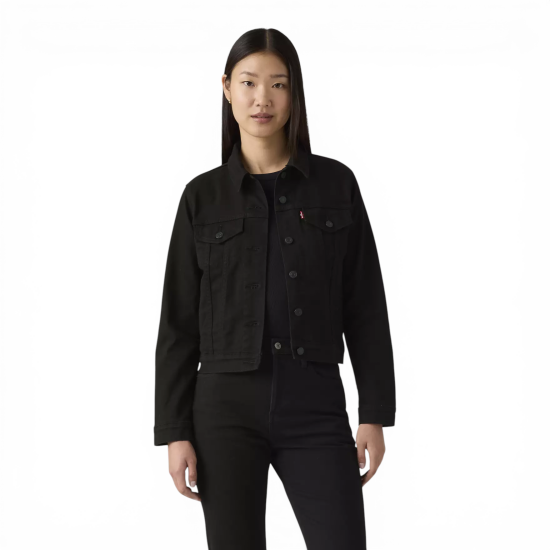 Chaqueta Mujer Original Trucker Negra Denim Levis - Imagen 2