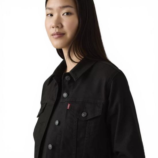 Chaqueta Mujer Original Trucker Negra Denim Levis - Imagen 3
