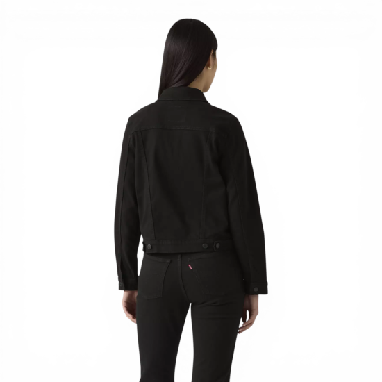 Chaqueta Mujer Original Trucker Negra Denim Levis - Imagen 4