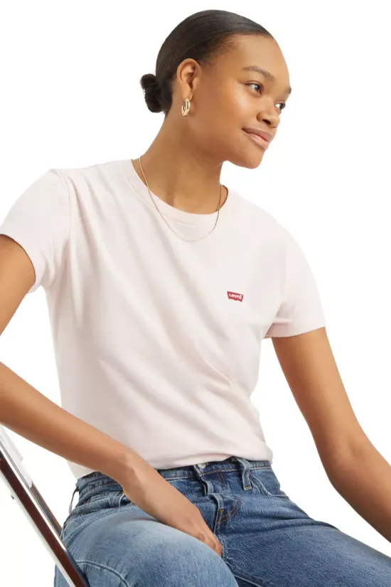 Polera Mujer Perfect Tee Rosado Cuello Redondo Levis - Imagen 5