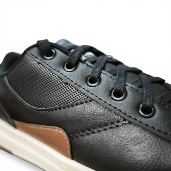 Zapatilla Hombre Urbana Negra Napoli Cordón Manchester Brasil - Imagen 4