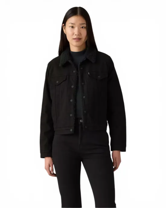 Chaqueta Mujer Original Sherpa Trucker Black Levis - Imagen 3