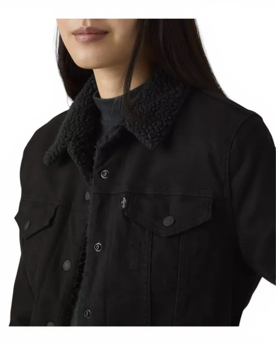 Chaqueta Mujer Original Sherpa Trucker Black Levis - Imagen 4