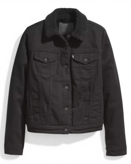 Chaqueta Mujer Original Sherpa Trucker Black Levis - Imagen 5