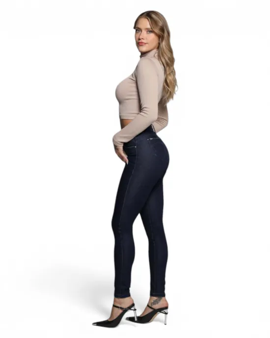 Jeans Mujer Cintura Pitillo 4220 Azul Mohicano - Imagen 2