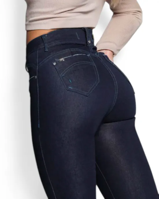 Jeans Mujer Cintura Pitillo 4220 Azul Mohicano - Imagen 4