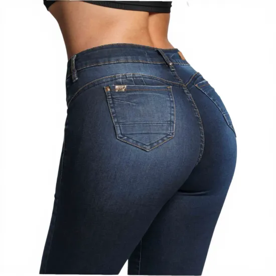 Jeans Mujer Medio Pitillo Kristen Azul Mohicano - Imagen 4