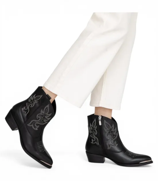 Botin Mujer Ashley Napa Negro Gacel - Imagen 4