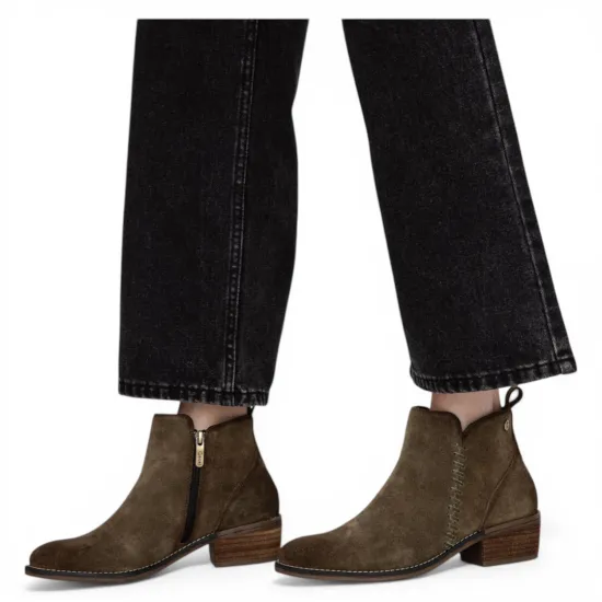 Botin Mujer Gamuzon Olivo Gina Gacel - Imagen 3