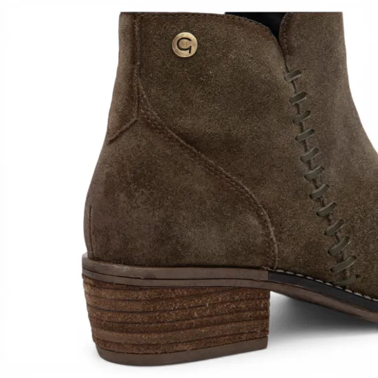Botin Mujer Gamuzon Olivo Gina Gacel - Imagen 5