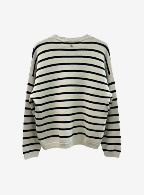 Chaleco Mujer Loose Fit Líneas Beige Il Gioco - Imagen 2