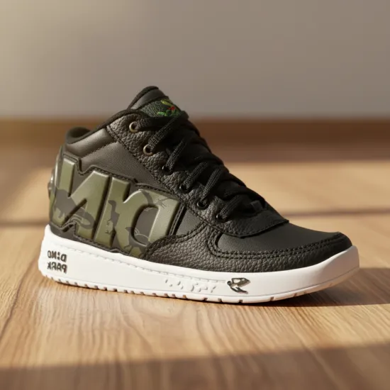 Zapatilla Niño DR128 Caña Alta Negro Verde Dino Park - Imagen 6