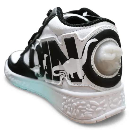 Zapatilla Niño DR128 Caña Alta Blanco Negro Dino Park - Imagen 7