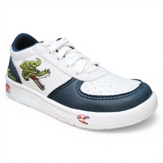 Zapatilla Niño Blanco Azul Cocodrilo Dino Park - Imagen 3