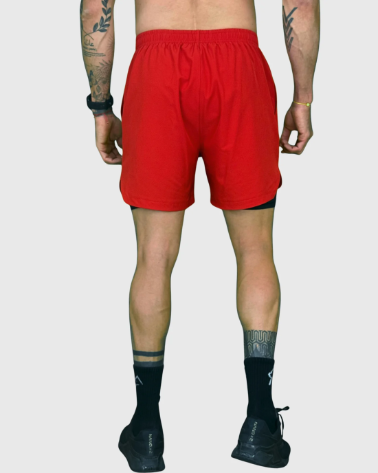 Short Hombre 2 en 1 Hyperflex Red Konko - Imagen 2