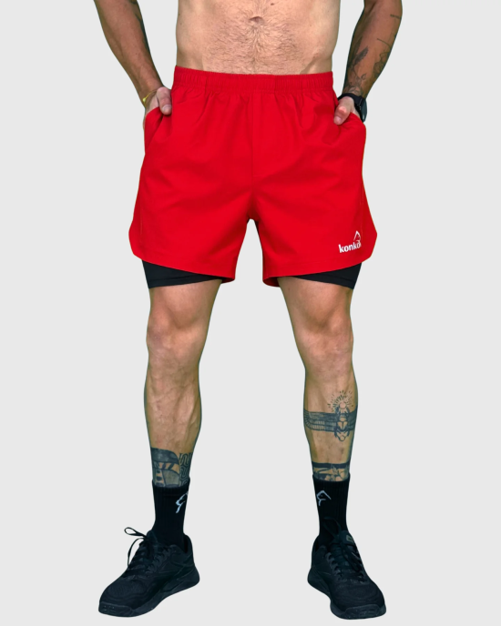 Short Hombre 2 en 1 Hyperflex Red Konko - Imagen 5