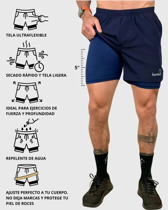 Short Hombre Hyperflex Blue Konko - Imagen 7