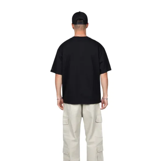 Polera Oversize Hombre Negra Básica Street Whatup - Imagen 2