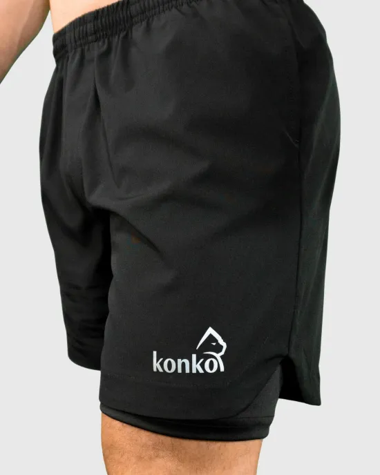 Short Hombre 2 en 1 Hyperflex Black Konko - Imagen 6