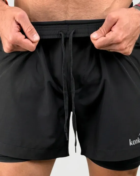 Short Hombre 2 en 1 Hyperflex Black Konko - Imagen 7