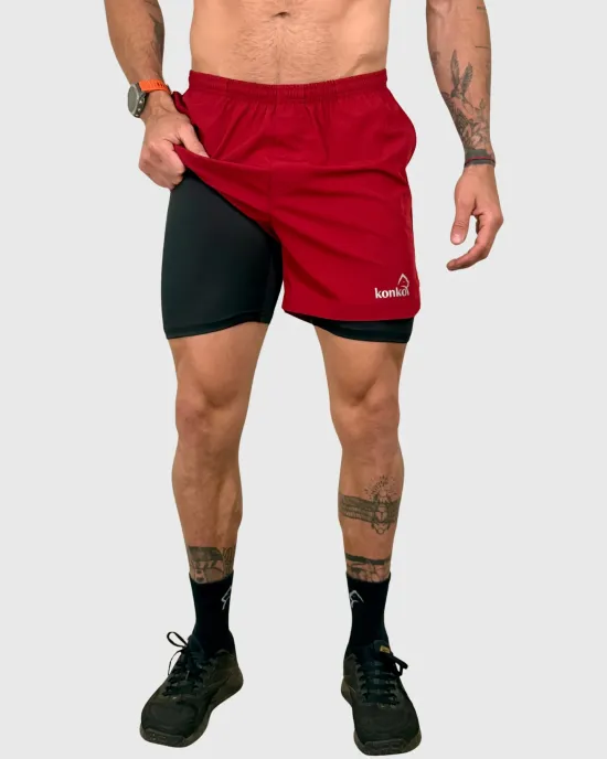 Short Hombre 2 en 1 Hyperflex Brick Konko - Imagen 4
