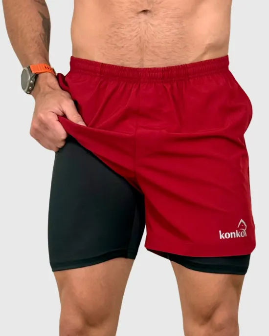 Short Hombre 2 en 1 Hyperflex Brick Konko - Imagen 8