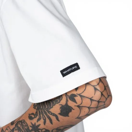 Polera Oversize Hombre Blanca Básica Logo Whatup - Imagen 4