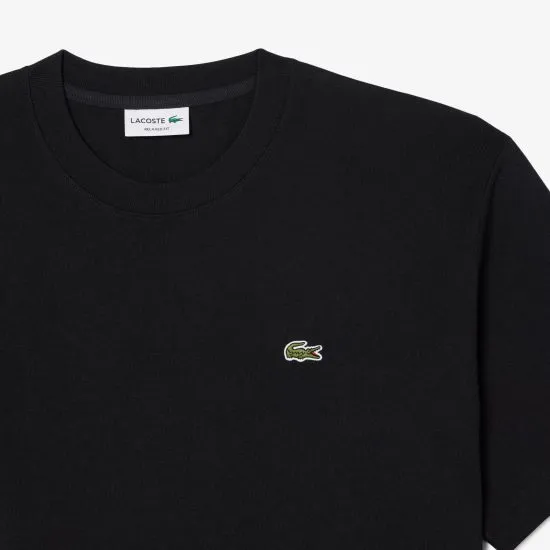Polera Hombre Algodón Grueso Negra Logo Lacoste - Imagen 7