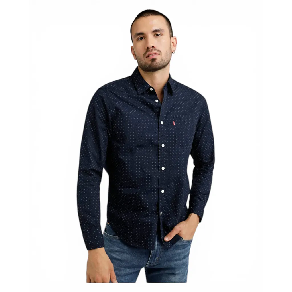 Camisa Hombre Classic Standart Azul Levis