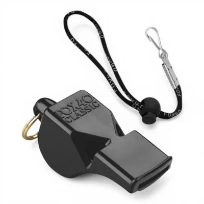 Silbato Deportivo Negro Pearl Con Cordon Fox 40