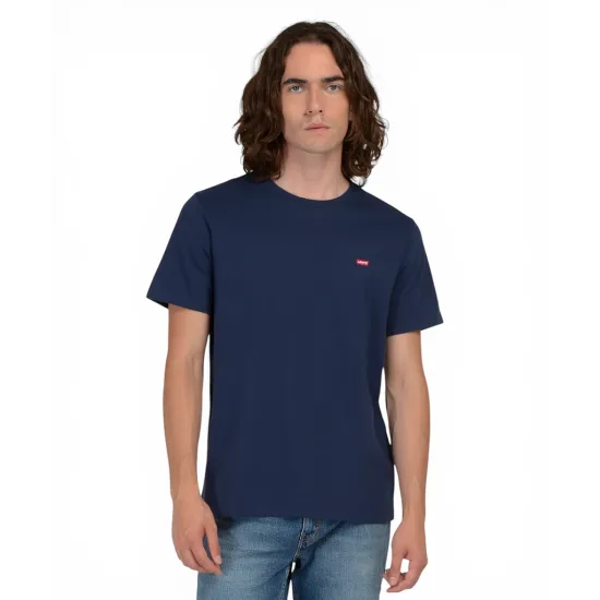 Polera Hombre Original Tee Azul Cuello Redondo Levis