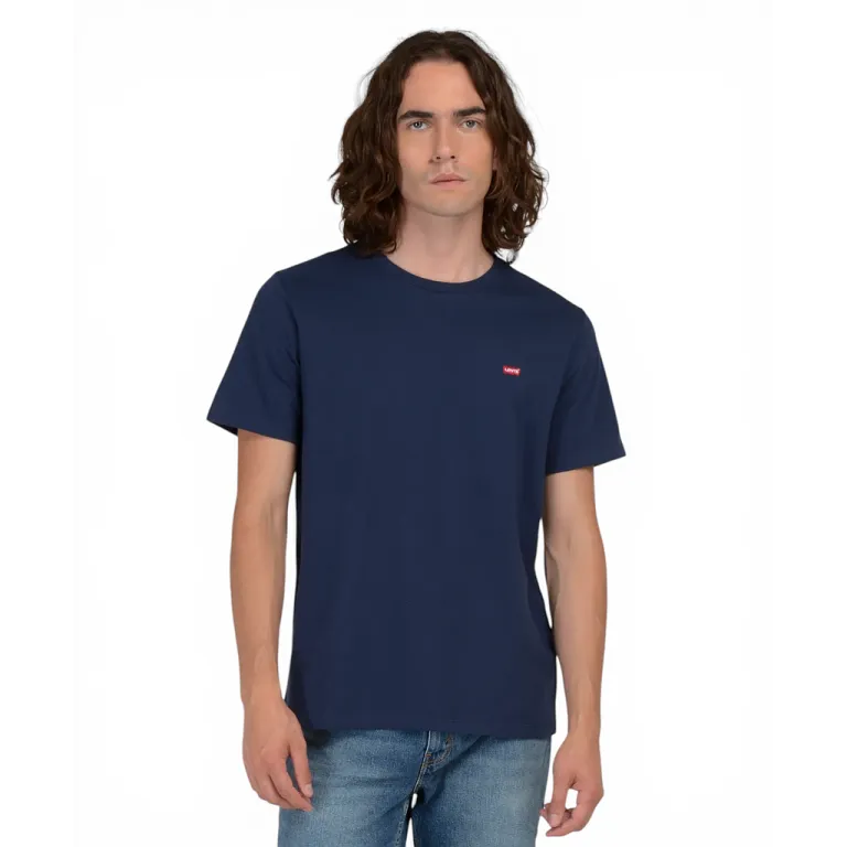 Polera Hombre Original Tee Azul Cuello Redondo Levis