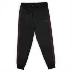 Pantalon Buzo Hombre Black Banda Black Red Kappa
