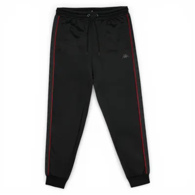 Pantalon Buzo Hombre Black Banda Black Red Kappa